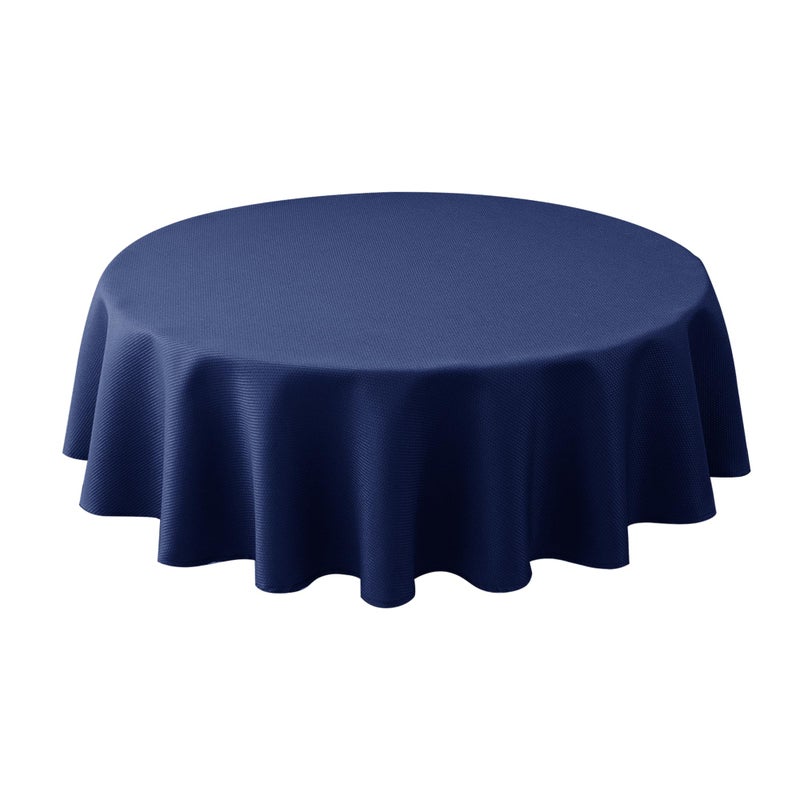 Biscaynebay Textured Fabric Round Tablecloths 70", Navy Water Resistant Table Cloth Circle Folding Table Covers for Dining, Kitchen, Wedding, Parties etc Machine Washable - Image 1